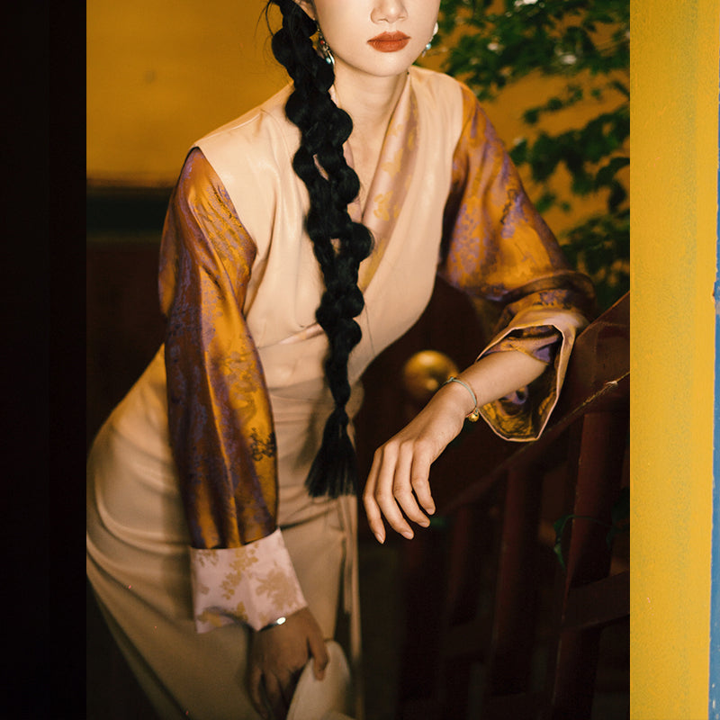 Buddha Stones Tibetan Dress Clothing Lhasa Butterfly Top Dress Improved Hanfu Women Clothing - image 9