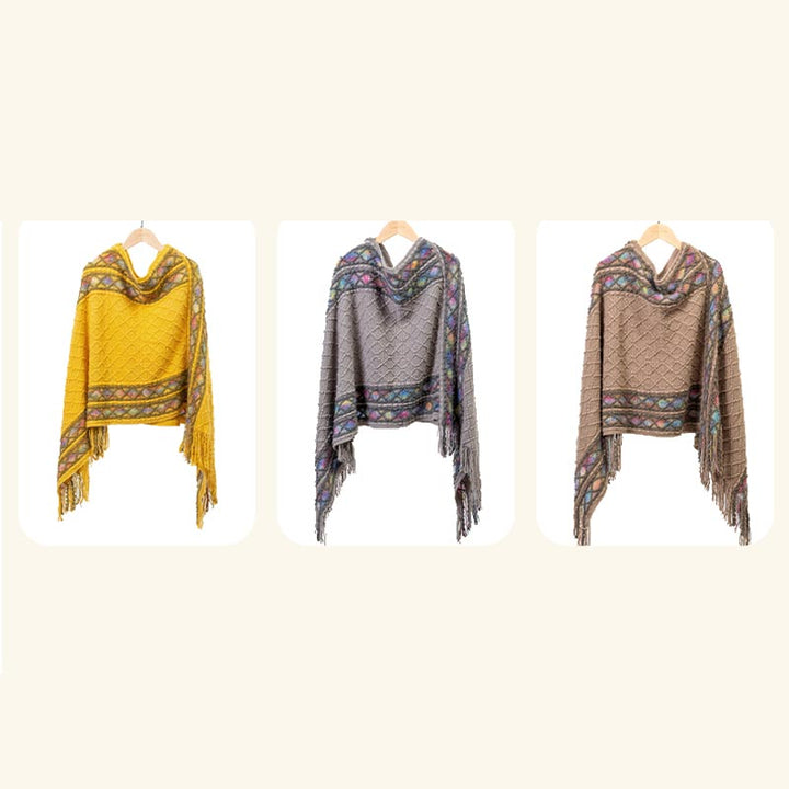 Buddha Stones Tibetan Colorful Striped Rhombus Pattern Shawl Tassels Pullover Winter Cozy Travel Scarf Wrap - image 26