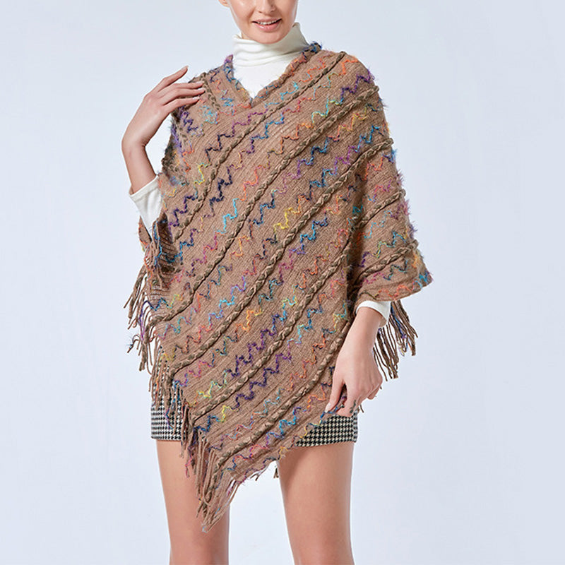 Buddha Stones Tibetan Colorful Striped Shawl Tassels Pullover Winter Cozy Travel Scarf Wrap - image 25