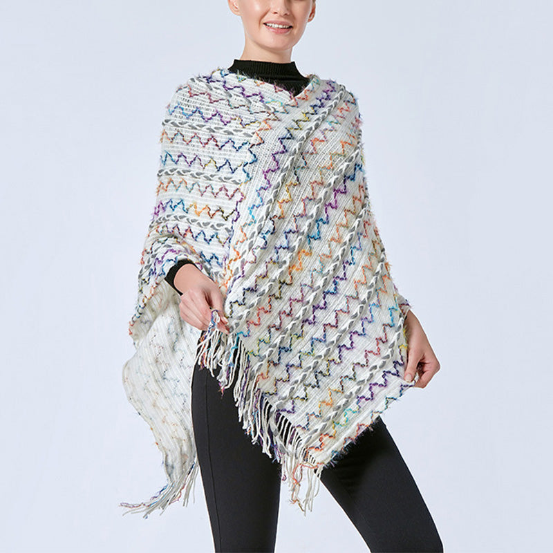 Buddha Stones Tibetan Colorful Striped Shawl Tassels Pullover Winter Cozy Travel Scarf Wrap - image 35