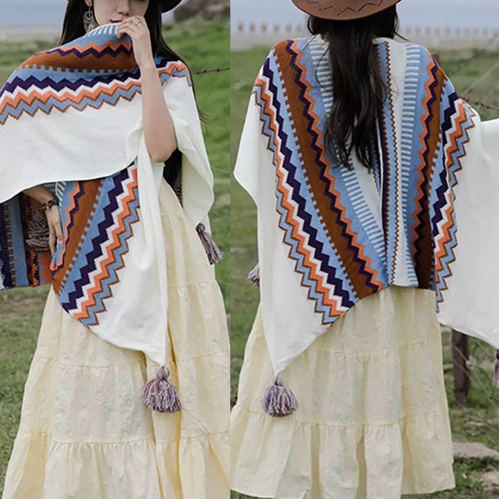 Buddha Stones Tibetan Colorful Striped Shawl Tassels Cozy Warm Travel Scarf Wrap - image 20
