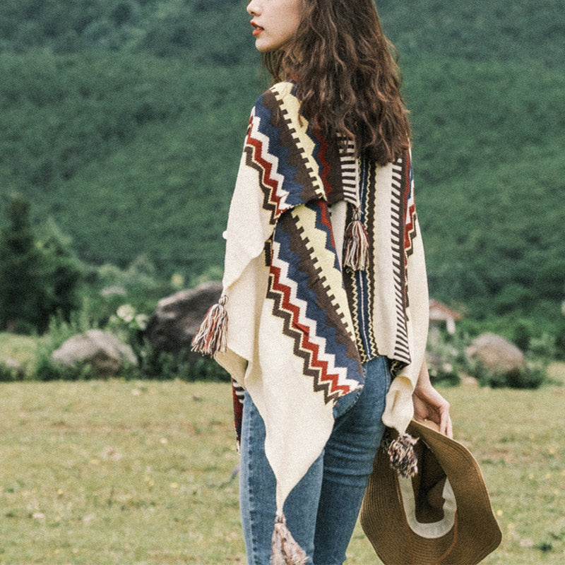Buddha Stones Tibetan Colorful Striped Shawl Tassels Cozy Warm Travel Scarf Wrap - image 4