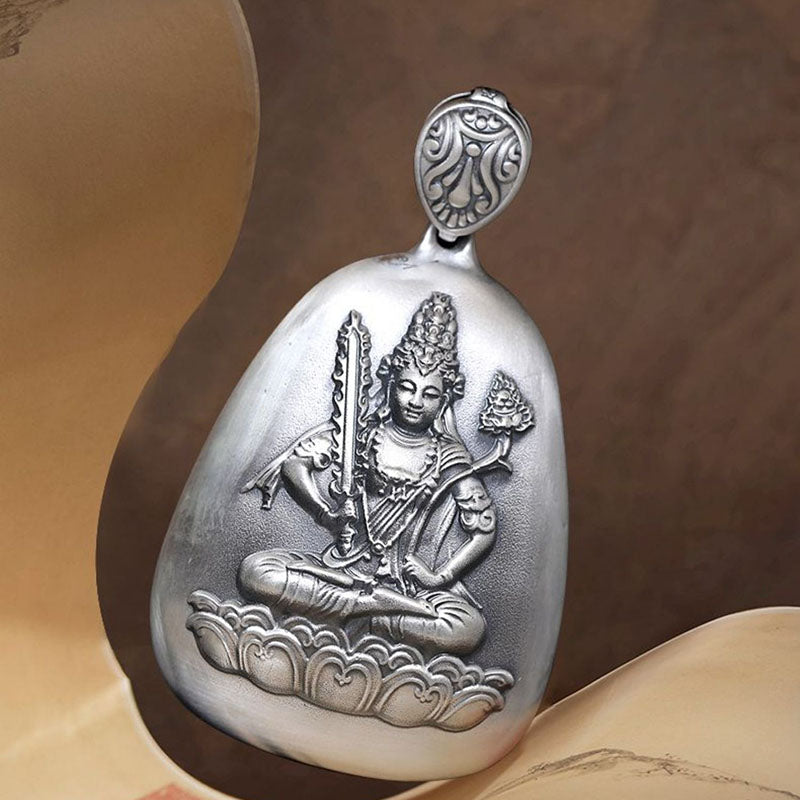 Buddha Stones 999 Sterling Silver Chinese Zodiac Natal Buddha Heart Sutra Engraved Protection Necklace Pendant - image 17