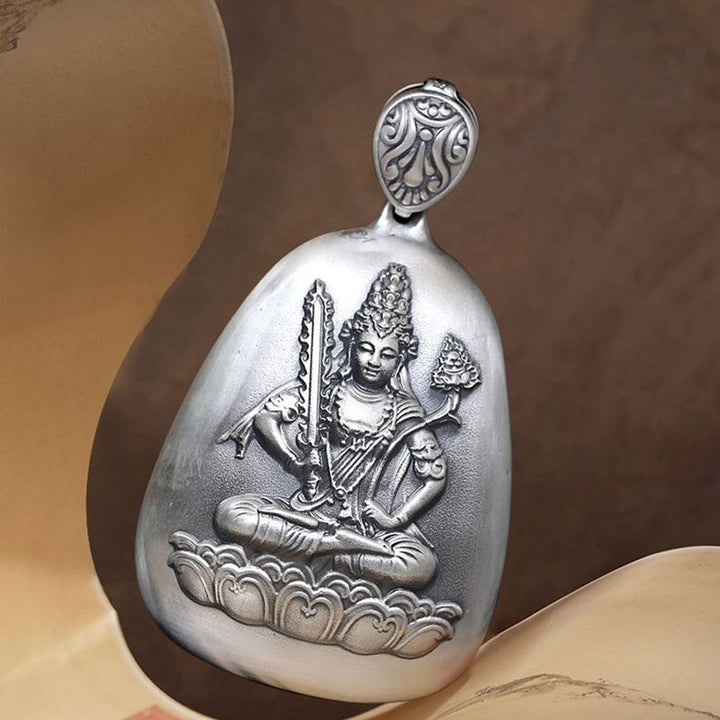 Buddha Stones 999 Sterling Silver Chinese Zodiac Natal Buddha Heart Sutra Engraved Protection Necklace Pendant - image 17