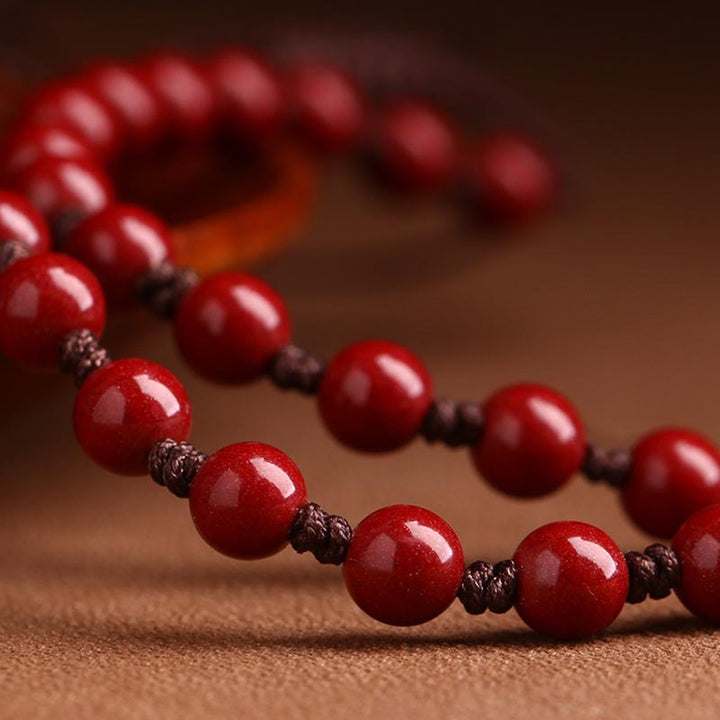 Buddha Stones Year Of The Dragon Natural Cinnabar Hetian Jade Bead Copper Coin Attract Wealth Strength Necklace Pendant - image 4