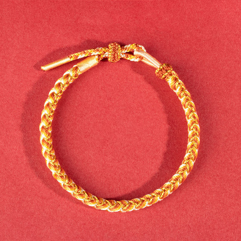 Buddha Stones Handmade Year Of The Dragon Scale Protection Rope Bracelet - Gold Bracelet (Wrist Circumference 14-16cm) - image 10