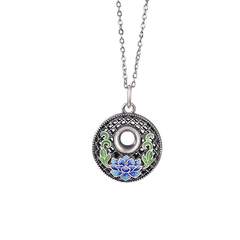Buddha Stones 999 Sterling Silver Koi Fish Fu Character Lotus Peace Buckle Wealth Necklace Pendant - image 8