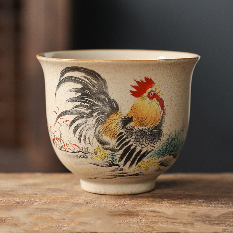 Buddha Stones 12 Chinese Zodiac Ceramic Teacup Kung Fu Tea Cup 130ml - Rooster 7.2cm*6cm*130ml - image 19