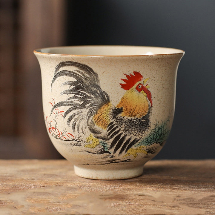 Buddha Stones 12 Chinese Zodiac Ceramic Teacup Kung Fu Tea Cup 130ml - Rooster 7.2cm*6cm*130ml - image 19