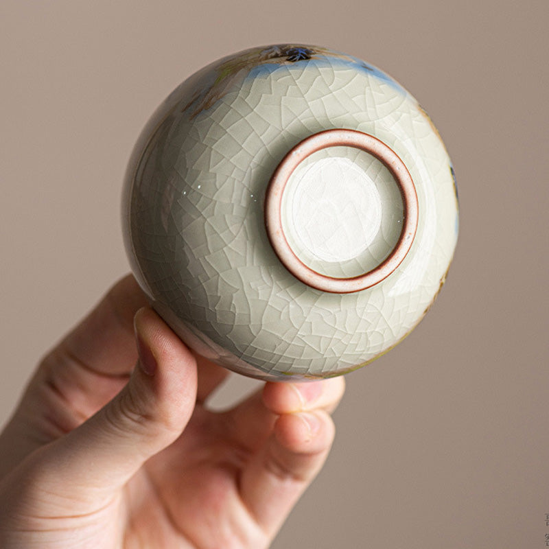 Buddha Stones A Panorama of Rivers and Mountains Ceramic Teacup Kung Fu Tea Cup 150ml - image 4