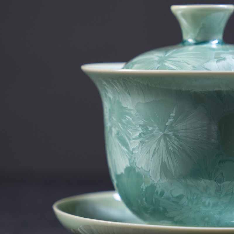 Buddha Stones Traditional Glaze Ceramic Gaiwan Sancai Teacup Kung Fu Tea Cup And Saucer With Lid 180ml - image 4