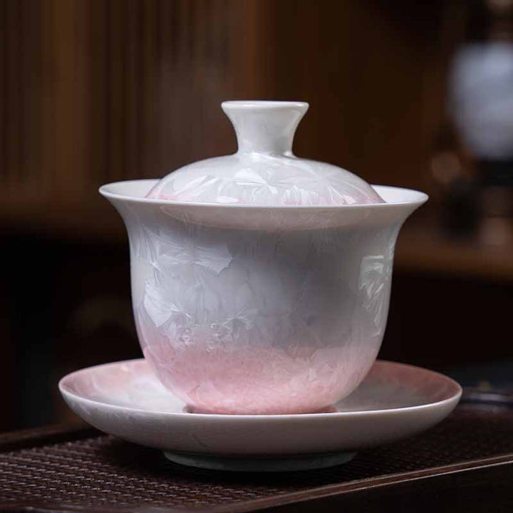 Buddha Stones Traditional Glaze Ceramic Gaiwan Sancai Teacup Kung Fu Tea Cup And Saucer With Lid 180ml - image 12