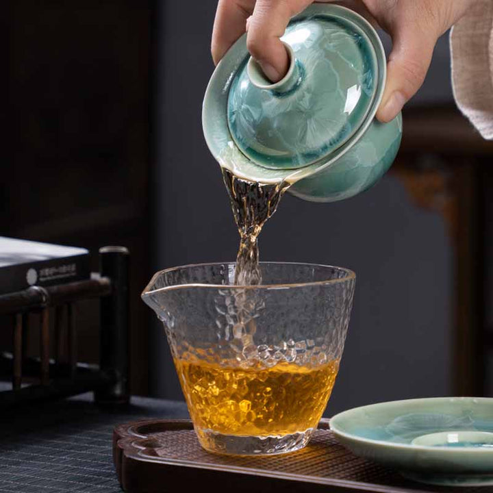 Buddha Stones Traditional Glaze Ceramic Gaiwan Sancai Teacup Kung Fu Tea Cup And Saucer With Lid 180ml - image 9