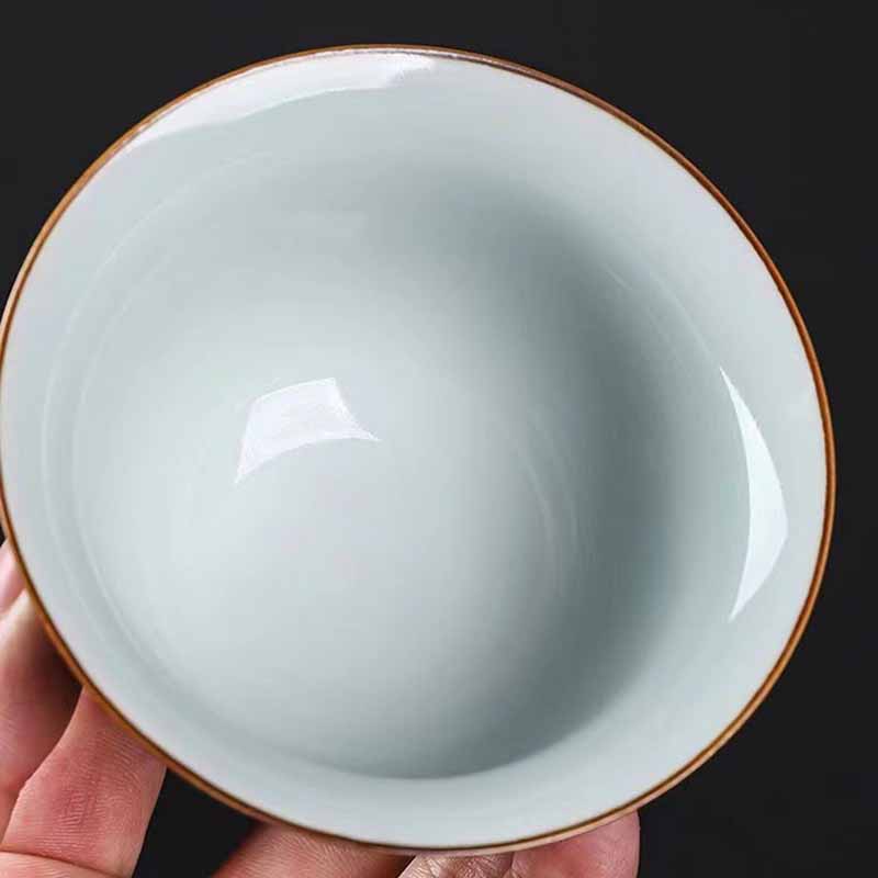 Buddha Stones Traditional Pine Tree Green Ceramic Gaiwan Sancai Teacup Kung Fu Tea Cup And Saucer With Lid - image 6