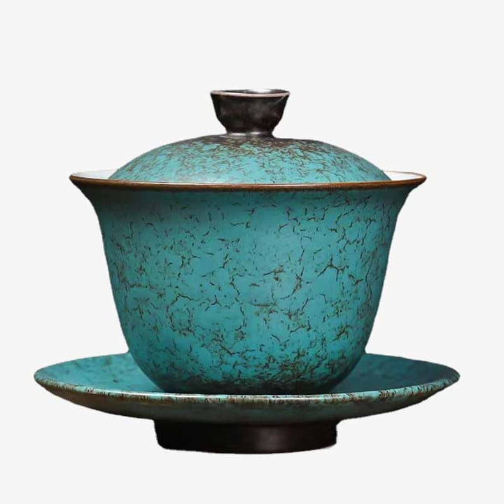 Buddha Stones Traditional Pine Tree Green Ceramic Gaiwan Sancai Teacup Kung Fu Tea Cup And Saucer With Lid - image 11