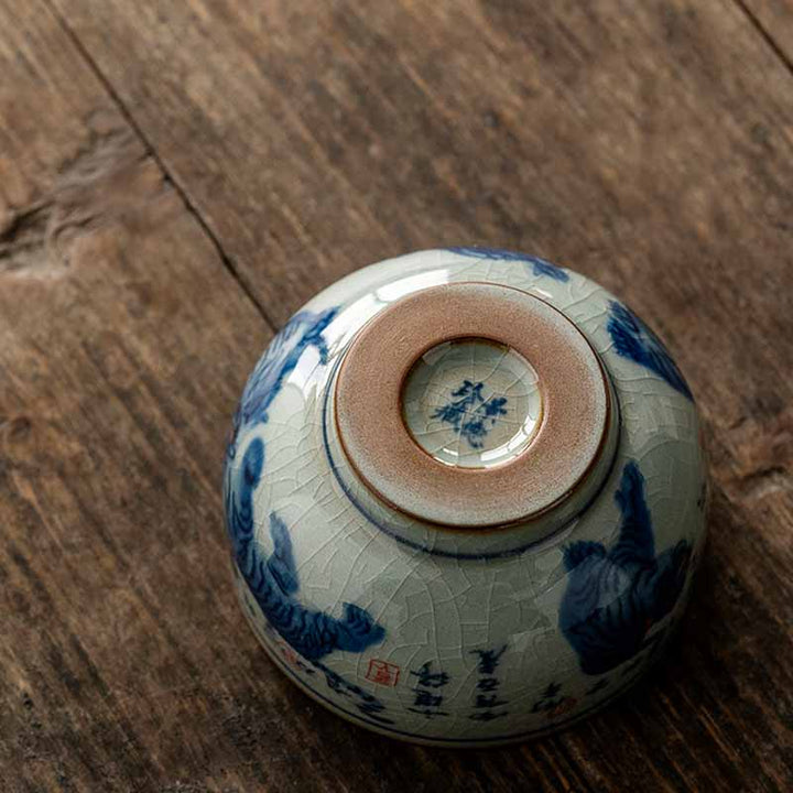 Buddha Stones Jingdezhen Hand Painted Cute Tiger Ceramic Teacup Kung Fu Tea Cup Bowl 140ml - image 9