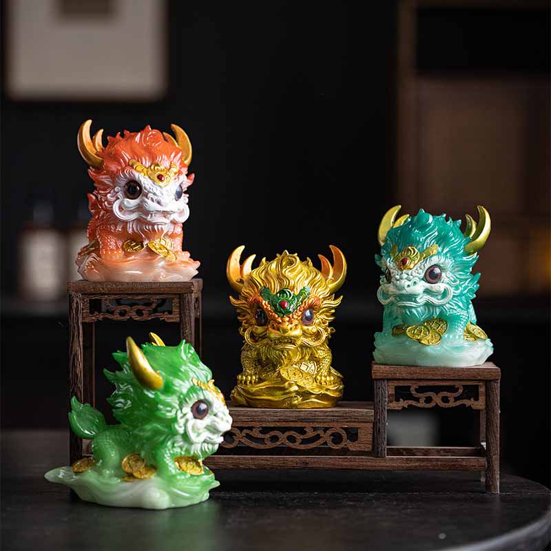 Buddha Stones Color Changing Small Kirin Resin Tea Pet Home Figurine Decoration - image 0