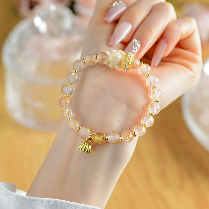 Buddha Stones Tibetan Incense Ash Liuli Glass Bead Lucky Nine Tailed Fox Lotus Charm Bracelet - image 5
