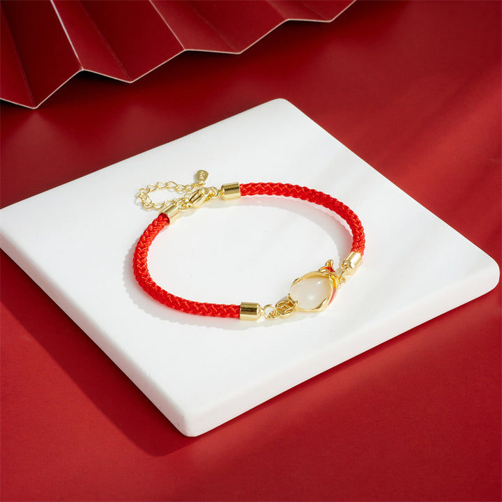 Buddha Stones Chalcedony Luck Koi Fish Wealth Bracelet Necklace Pendant - image 2