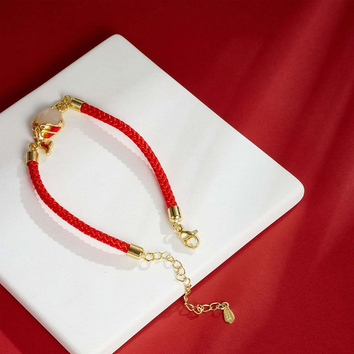 Buddha Stones Chalcedony Luck Koi Fish Wealth Bracelet Necklace Pendant - image 4