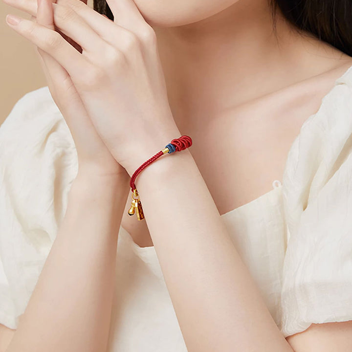 Buddha Stones 925 Sterling Silver Koi Fish Charm Wealth Success Braided Bracelet - image 7