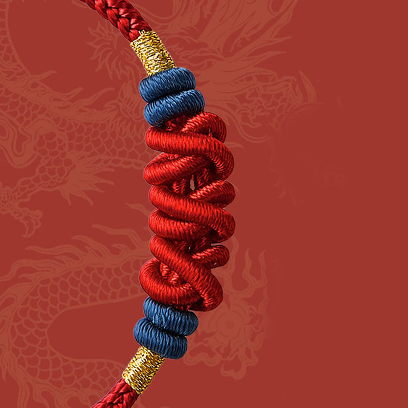 Buddha Stones 925 Sterling Silver Koi Fish Charm Wealth Success Braided Bracelet - image 4
