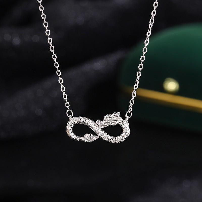 Buddha Stones 999 Sterling Silver Year of the Dragon Endless Knot Success Necklace Pendant - Dragon(Protection♥Success) - image 0