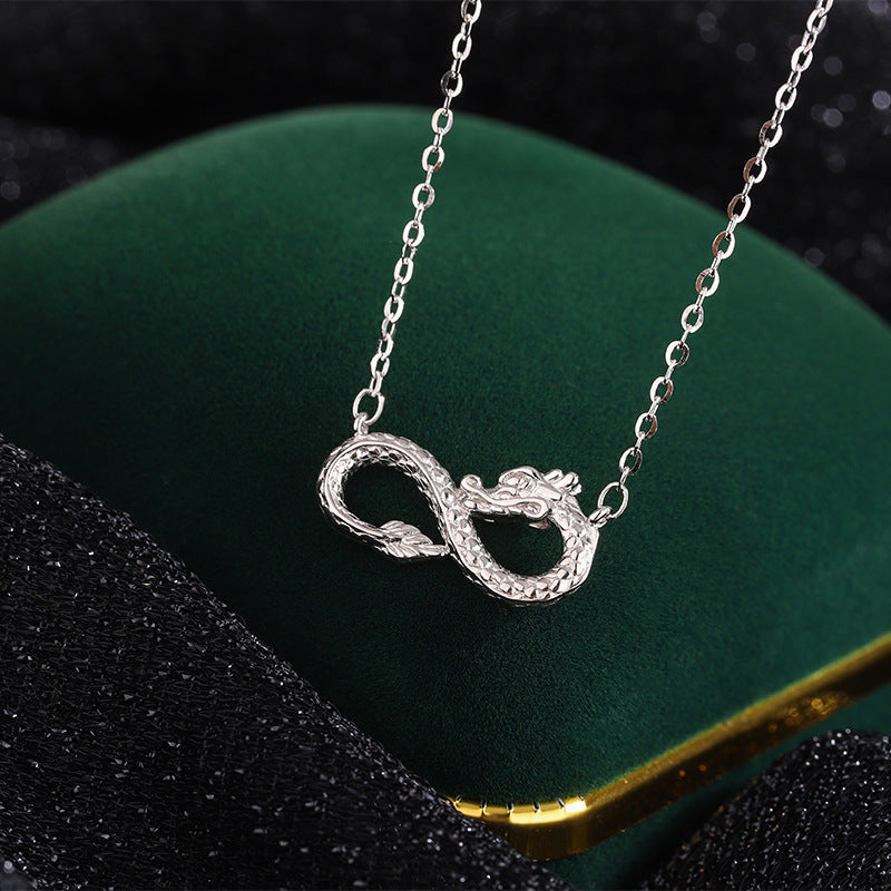 Buddha Stones 999 Sterling Silver Year of the Dragon Endless Knot Success Necklace Pendant - image 2