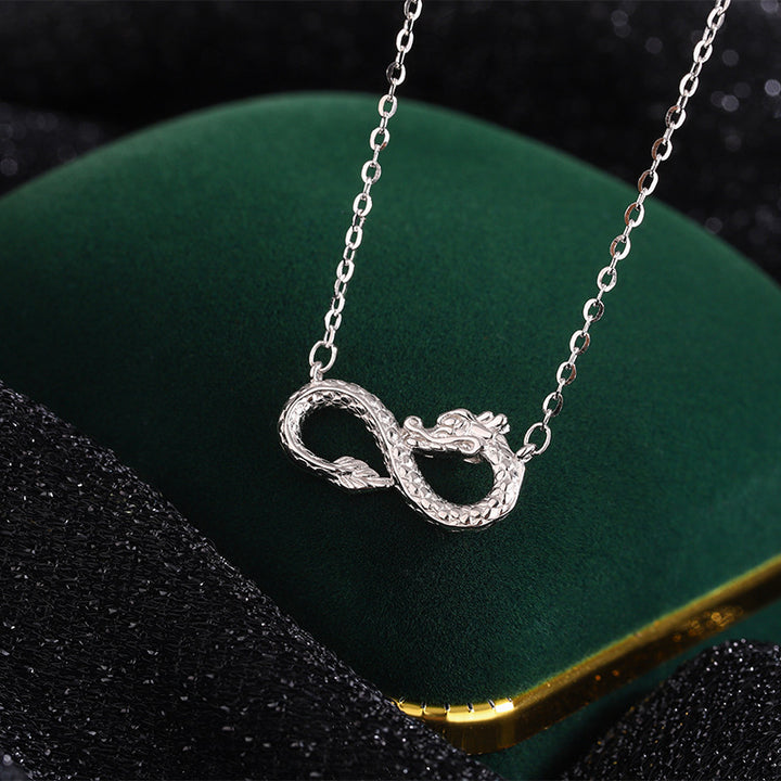Buddha Stones 999 Sterling Silver Year of the Dragon Endless Knot Success Necklace Pendant - image 2