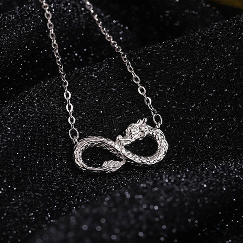 Buddha Stones 999 Sterling Silver Year of the Dragon Endless Knot Success Necklace Pendant - image 3