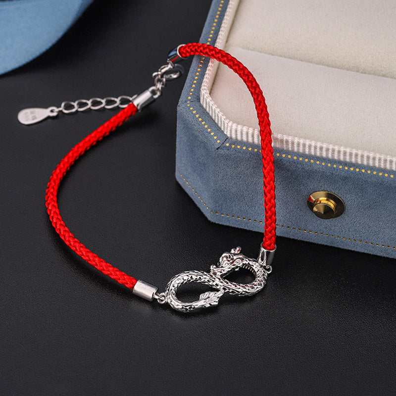 Buddha Stones Year Of The Dragon 999 Sterling Silver Endless Knot Luck Protection Bracelet - image 3