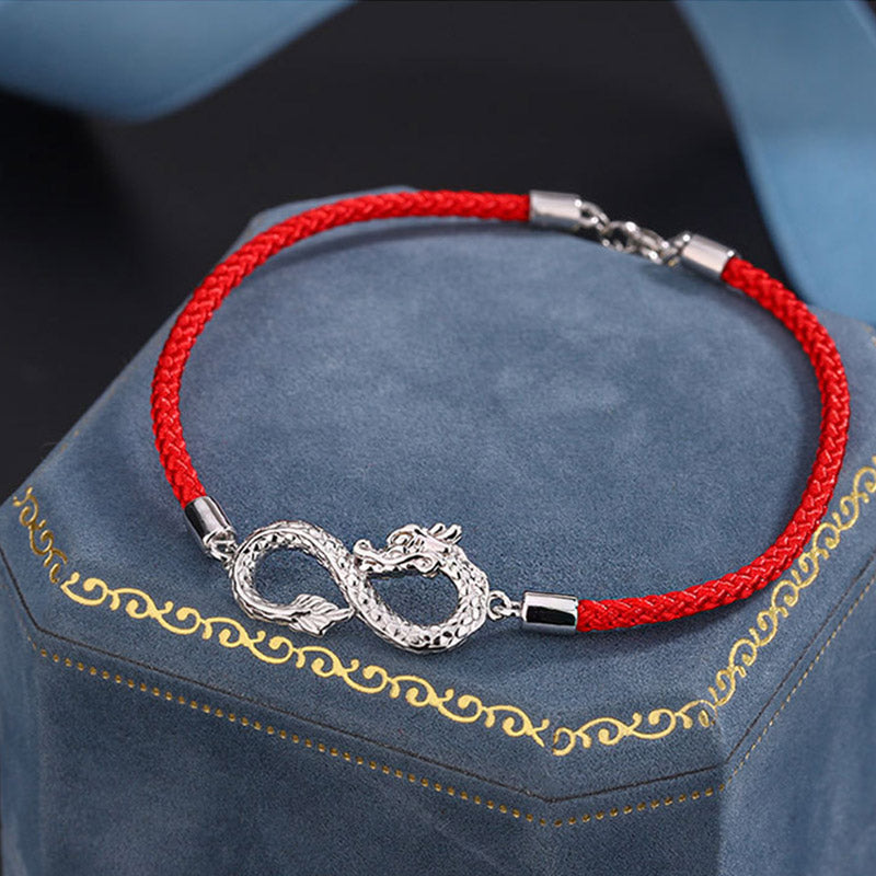 Buddha Stones Year Of The Dragon 999 Sterling Silver Endless Knot Luck Protection Bracelet - image 2