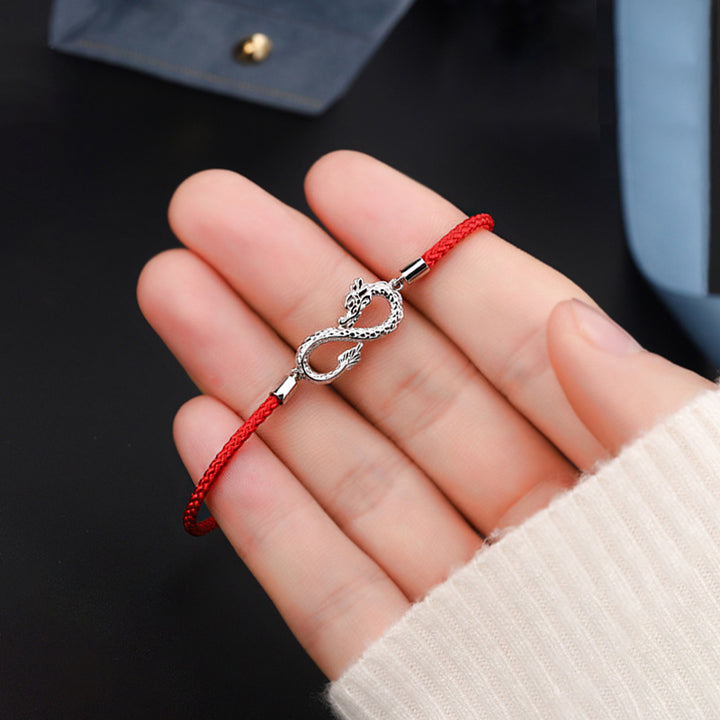 Buddha Stones Year Of The Dragon 999 Sterling Silver Endless Knot Luck Protection Bracelet - image 5