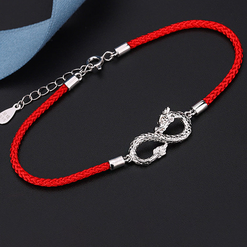 Buddha Stones Year Of The Dragon 999 Sterling Silver Endless Knot Luck Protection Bracelet - image 4
