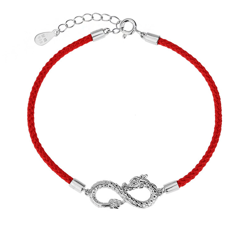 Buddha Stones Year Of The Dragon 999 Sterling Silver Endless Knot Luck Protection Bracelet - image 8