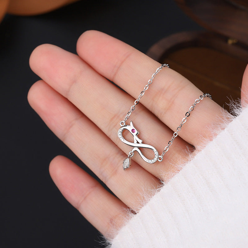 Buddha Stones 999 Sterling Silver Year Of The Dragon Endless Knot Tail Charm Protection Necklace Pendant - image 3