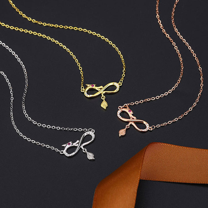 Buddha Stones 999 Sterling Silver Year Of The Dragon Endless Knot Tail Charm Protection Necklace Pendant - image 11