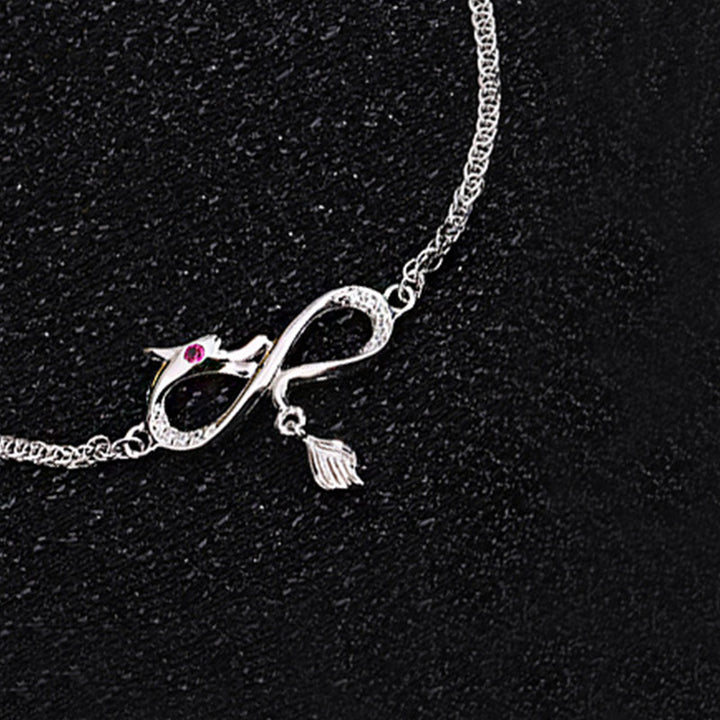 Buddha Stones Year Of The Dragon 999 Sterling Silver Zircon Endless Knot Tail Charm Luck Protection Bracelet - image 5