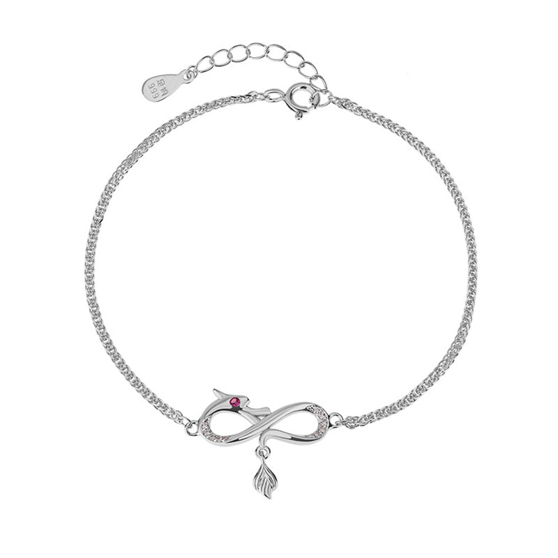 Buddha Stones Year Of The Dragon 999 Sterling Silver Zircon Endless Knot Tail Charm Luck Protection Bracelet - image 8