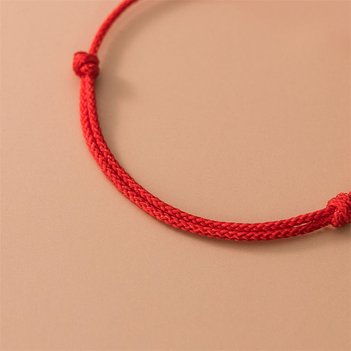 Buddha Stones 925 Sterling Silver Four Leaf Clover Red Rope Bracelet - image 3