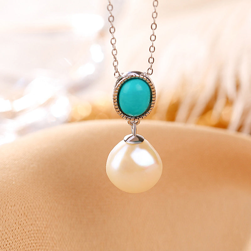 Buddha Stones 925 Sterling Silver Pearl Turquoise Healing Wisdom Necklace Pendant Ring Earrings - image 2