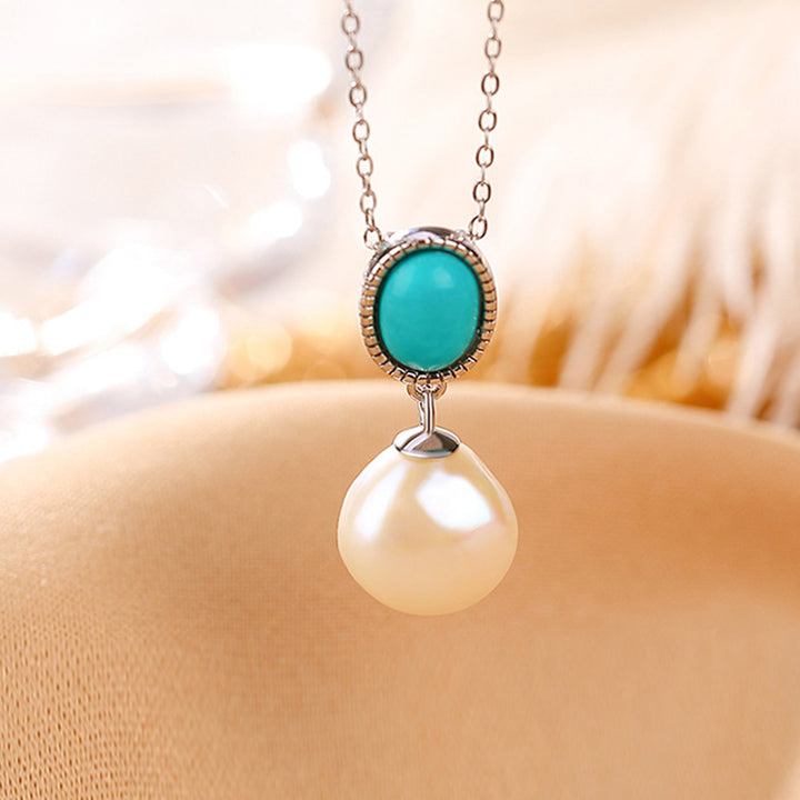 Buddha Stones 925 Sterling Silver Pearl Turquoise Healing Wisdom Necklace Pendant Ring Earrings - image 2