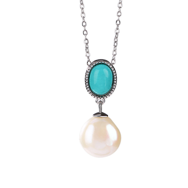 Buddha Stones 925 Sterling Silver Pearl Turquoise Healing Wisdom Necklace Pendant Ring Earrings - image 5