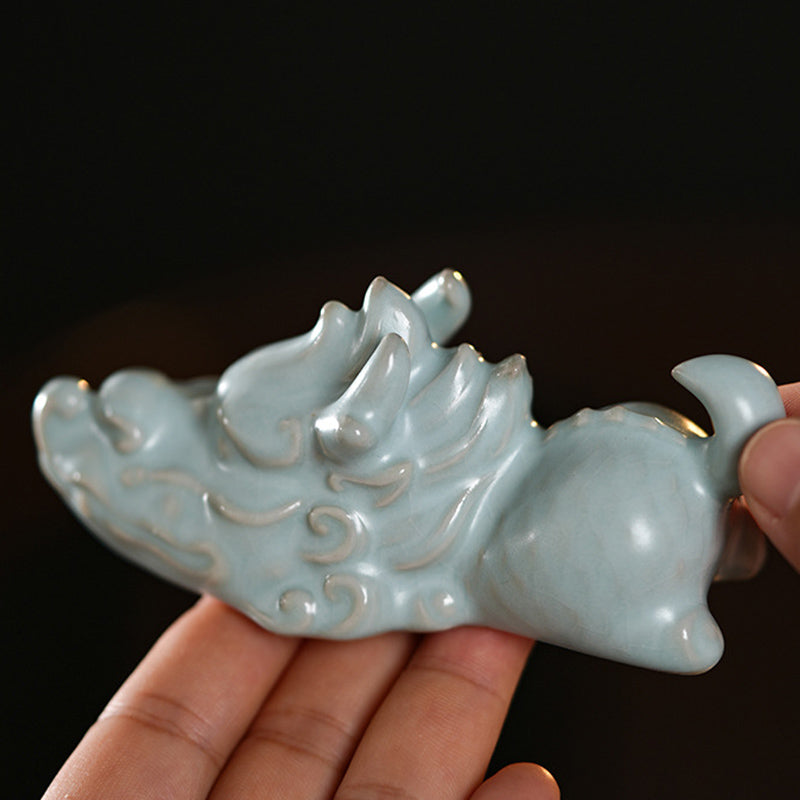 Buddha Stones Year Of The Dragon Luck Ceramic Tea Pet Home Figurine Decoration - image 7