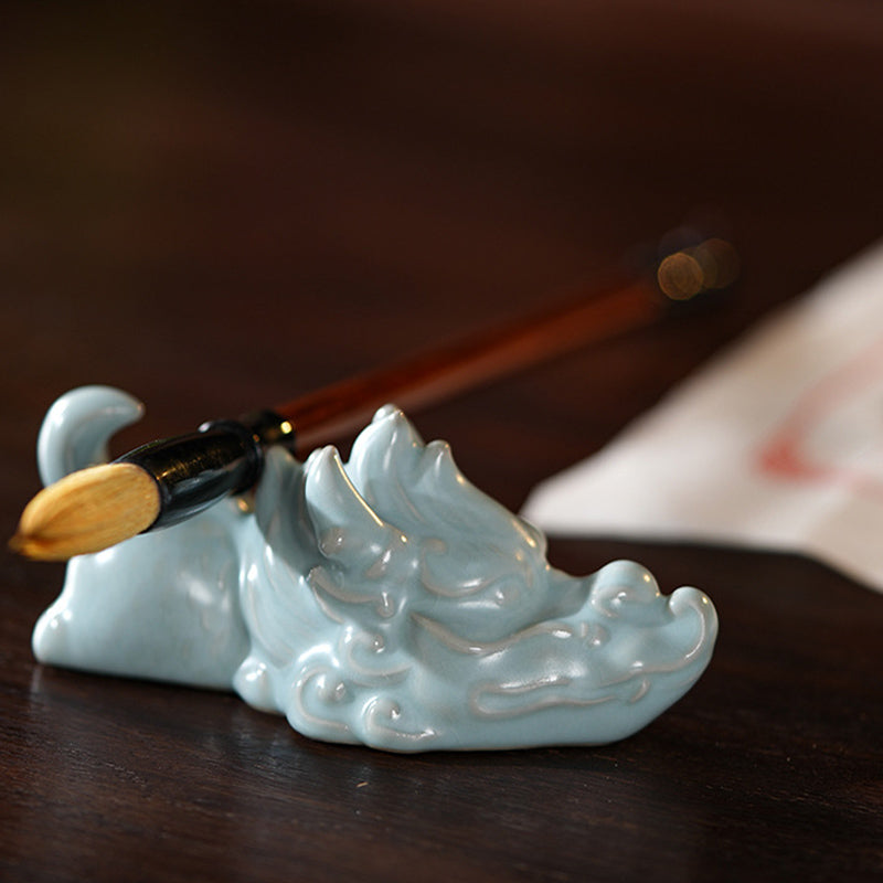 Buddha Stones Year Of The Dragon Luck Ceramic Tea Pet Home Figurine Decoration - image 2
