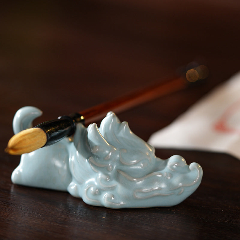Buddha Stones Year Of The Dragon Luck Ceramic Tea Pet Home Figurine Decoration - image 6