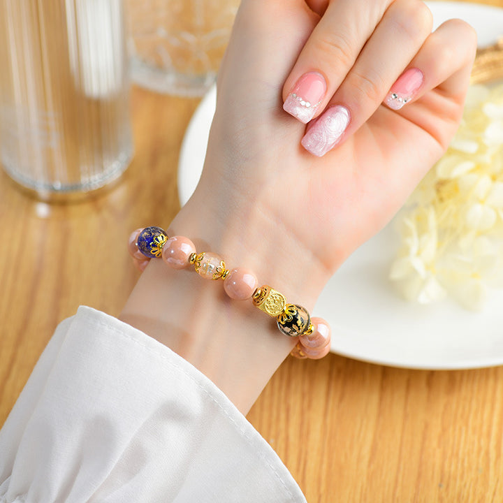 Buddha Stones Tibetan Incense Ash Liuli Glass Bead Luck Protection Nine Tailed Fox Bracelet - image 4