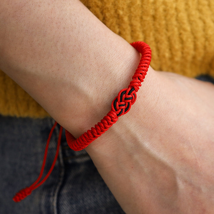 Buddha Stones 2Pcs Tibetan Luck Chinese Knot Protection String Bracelet - image 16