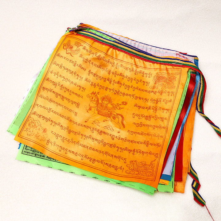 Buddha Stones Outdoor Long-lasting Windhorse 20 Pcs Prayer Flag - 7m - image 0