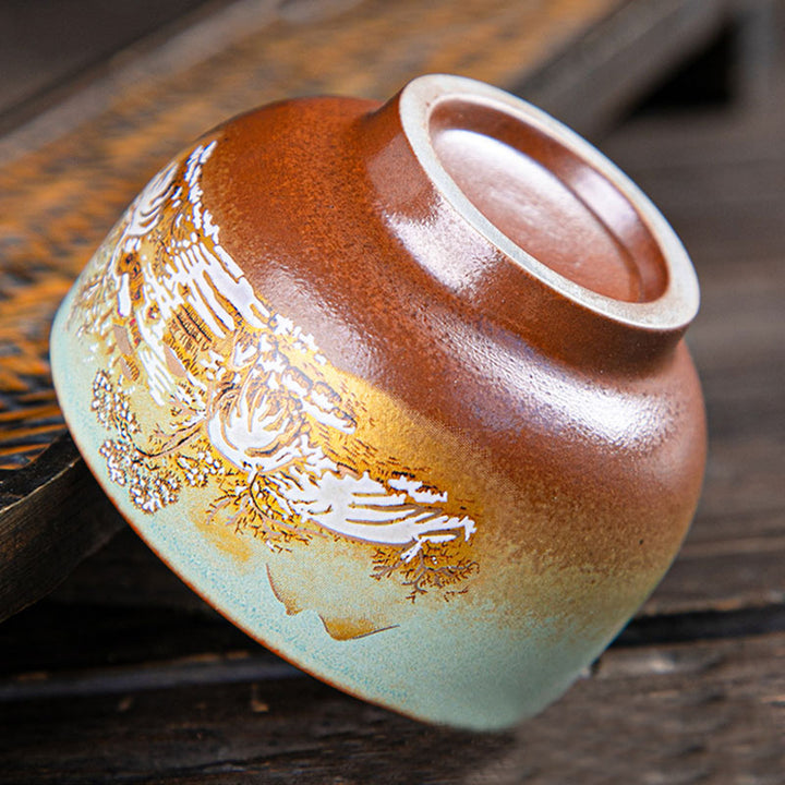 Buddha Stones Colorful Deer Pipa Snow Plum Blossoms Mountains Rivers Bird Ceramic Teacup Kung Fu Tea Cup Bowl - image 19